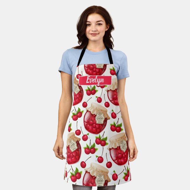 Cherry Jam All-Over Print Apron (Worn)
