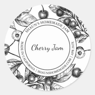 Cherry Jam Croquis étiquette moderne