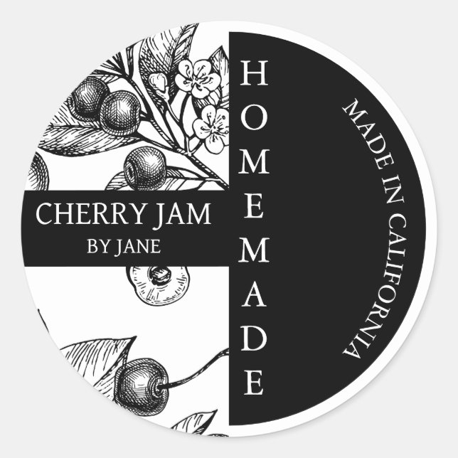 Cherry Jam Croquis Moderne Étiquette d'affaires (Devant)