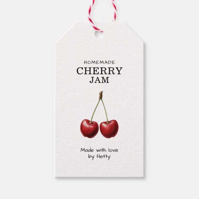 Cherry jam label for your homemade recipes! (Front)