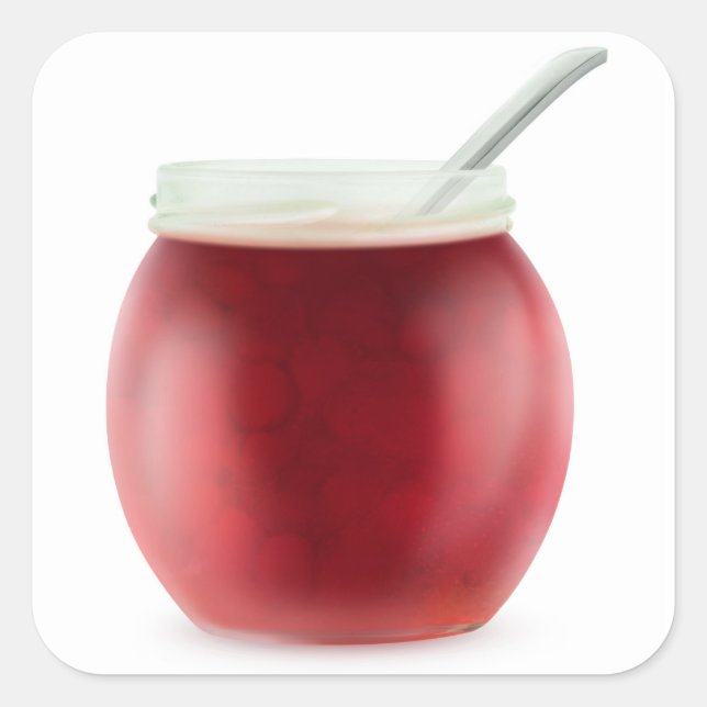 Cherry jam square sticker (Front)