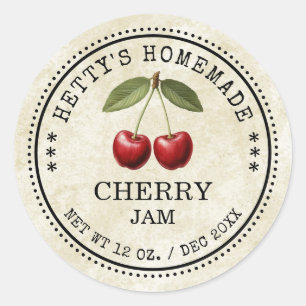 Cherry jam sticker for your homemade recipes!