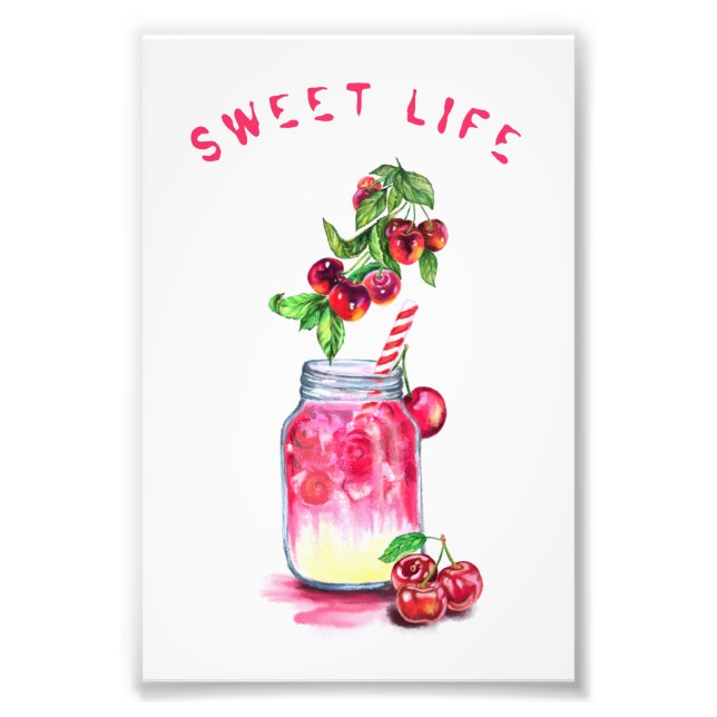 Cherry Juice Cool Boire Fruits Photo Imprimer (Devant)