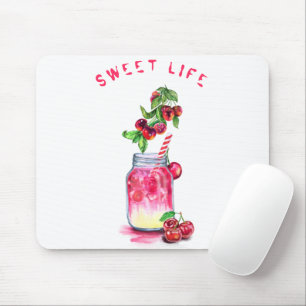 Cherry Juice Cool Drink Fruits Mouse Pad