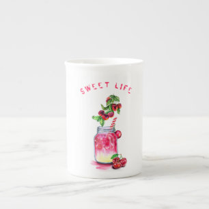 Cherry Juice Drink Fruits Mug