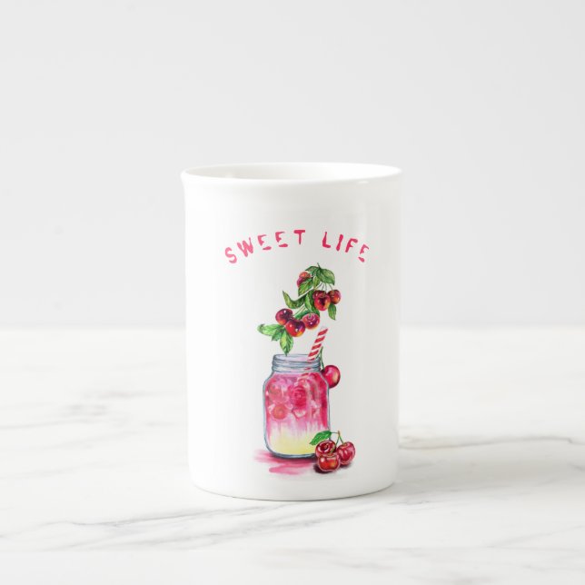 Cherry Juice Drink Fruits Mug (Front)