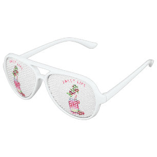 Cherry Juice Drink Fruits Party Aviator Sunglasses