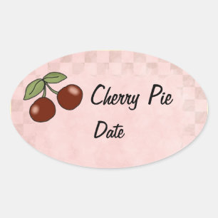 Cherry Kitchen Lables Oval Sticker