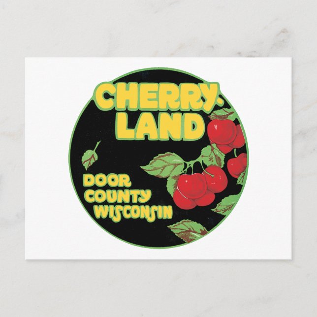 Cherry Land Door County Wisconsin Postcard (Front)