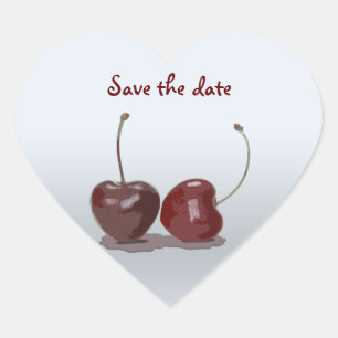 Cherry love heart sticker