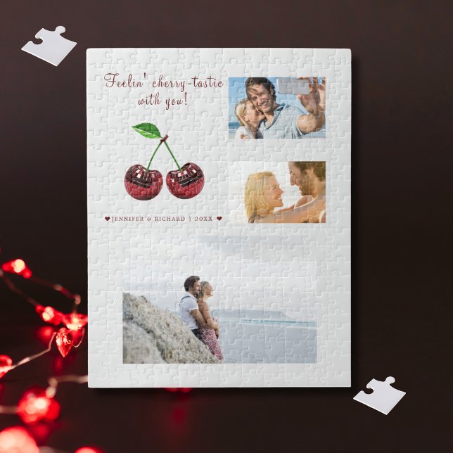 Cherry Love Personnalisé Valentine's Day Puzzle (Cherry Love Personalized Valentine's Day Puzzle)