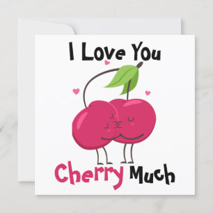 Cherry Love Pun Flat Card