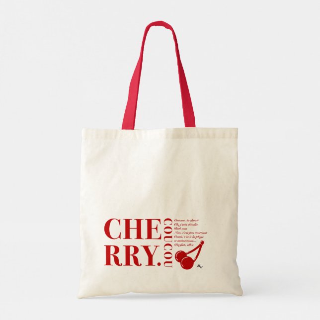 Cherry lyric tote bag (Back)