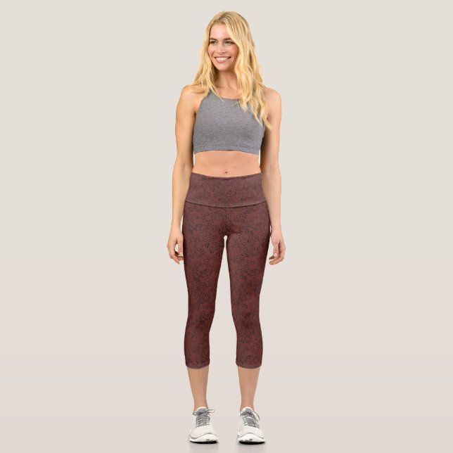 Cherry Mahogany Elegant and Stylish Bliss Leggings (Front)