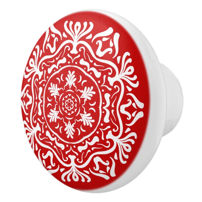 Cherry Mandala Ceramic Knob (Right)