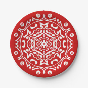Cherry Mandala Paper Plate
