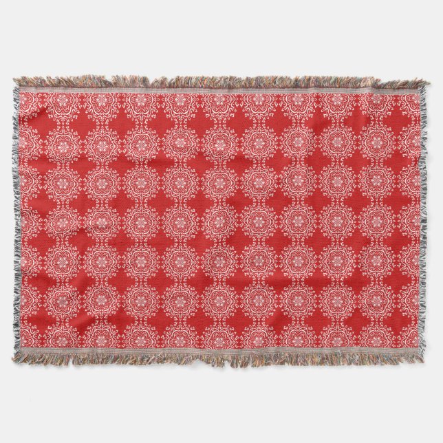 Cherry Mandala Throw Blanket (Front)