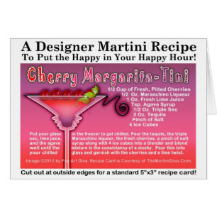 Cherry Margartia - Tini Recipe Greeting Card
