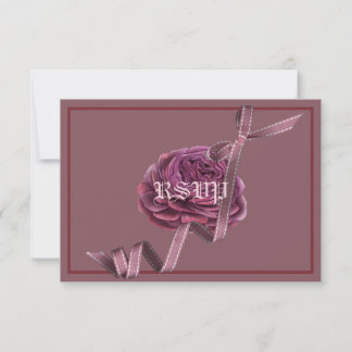 Cherry Mauve Rose RSVP Card