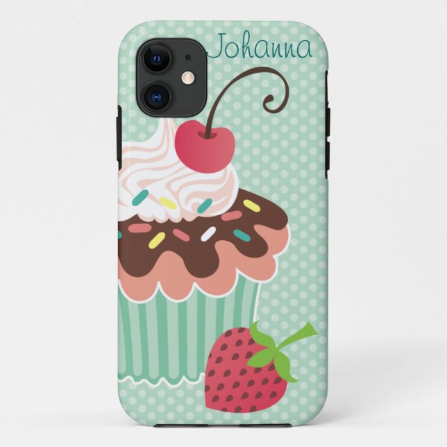 Cherry & Mint Cupcake iPhone 5 Coque-Mate Coque (Dos)