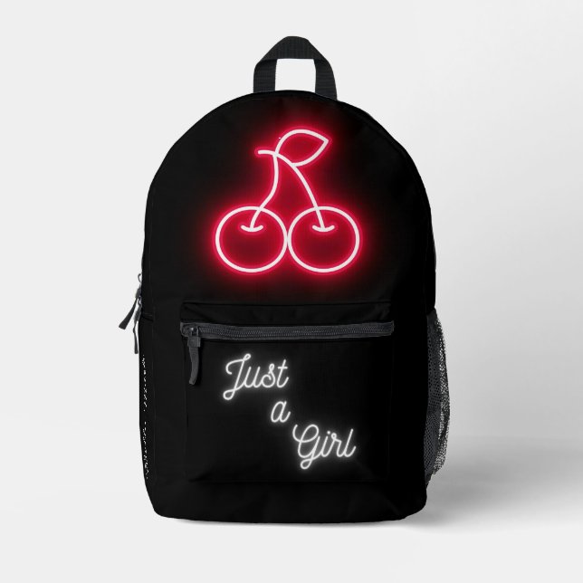 Cherry Neon  Printed Backpack (Front)