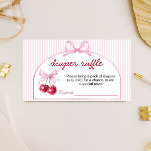 Cherry on Top Baby Shower Diaper Raffle Enclosure Card