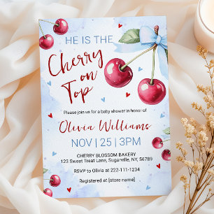 Cherry on Top Baby Shower Invitation