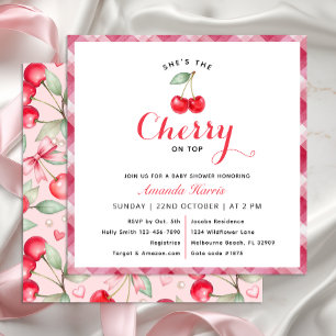 Cherry on Top Baby Shower Invitation