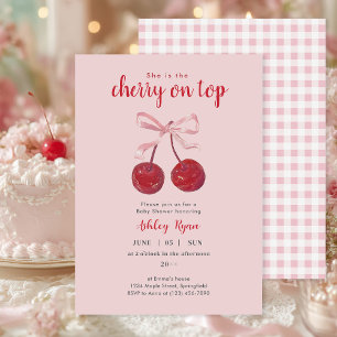 Cherry on Top Baby Shower invitation