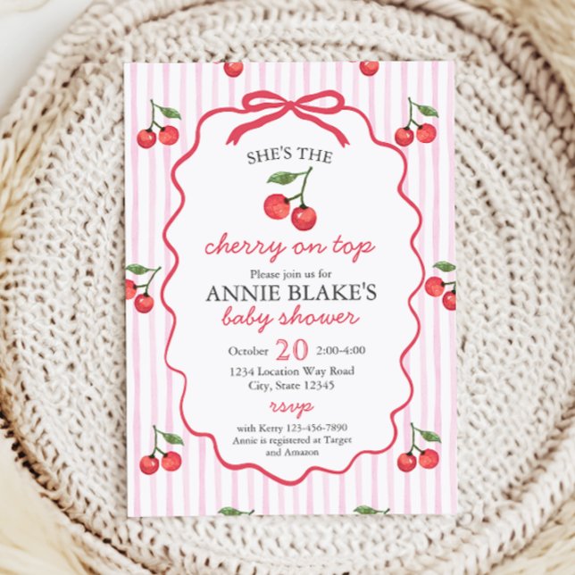 Cherry On Top Baby Shower Invitation (Creator Uploaded)