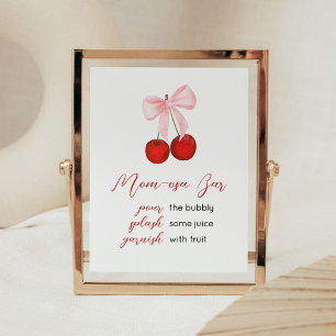 Cherry on Top Baby Shower Mom Osa Bar Poster