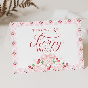 Cherry on Top Baby Shower Thank You Card
