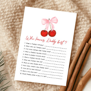 Cherry on Top Baby Shower Who Knows Daddy Game