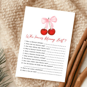 Cherry on Top Baby Shower Who Knows Mommy Game