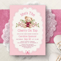 Cherry On Top Bear Baby Shower