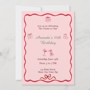 Cherry on Top Birthday Invitation