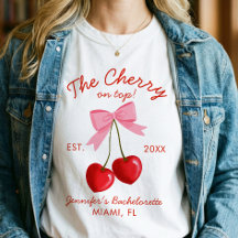 Cherry On Top Bridal Shower Bachelorette Pink Red 