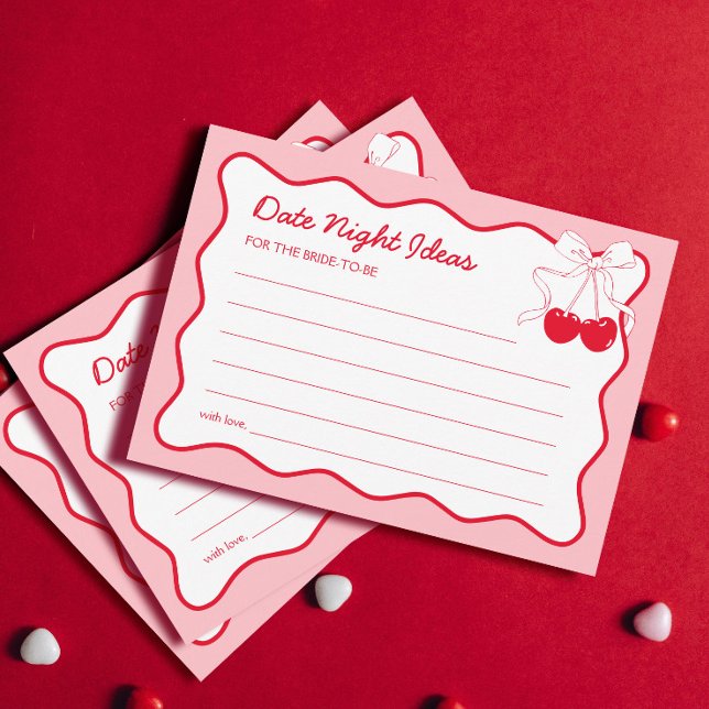 Cherry On Top Bridal Shower Date Night Ideas Card (Creator Uploaded)