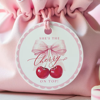 Cherry on Top Bridal Shower Favour Tags