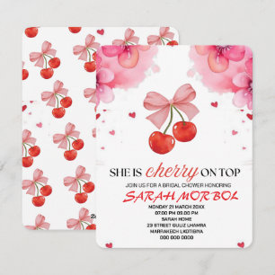 Cherry on Top Bridal Shower Invitation Set Templat