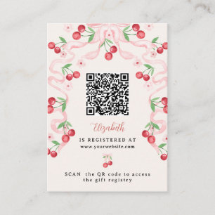 Cherry on Top Bridal Shower Registry QR Code Enclosure Card