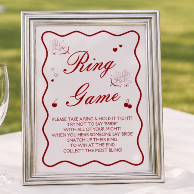 Cherry On Top Bridal Shower Ring Game  Poster (Creator Uploaded)