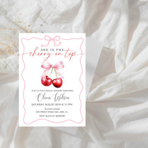Cherry on Top Bridal Shower- Sweet & Elegant Party Invitation