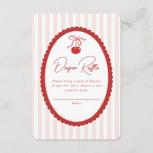 Cherry on Top Coquette Bow Baby Shower  Enclosure Card