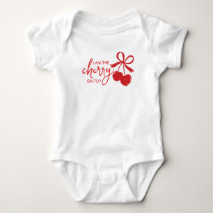 Cherry On Top Cute Bow Hand Drawn Baby Girl