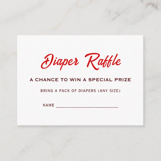Cherry On Top Girl Baby Shower Diaper Raffle Name Enclosure Card (Front)