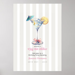 Cherry on Top Martini Birthday Party Welcome Poster