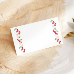 Cherry on top Pink Baby Shower place card