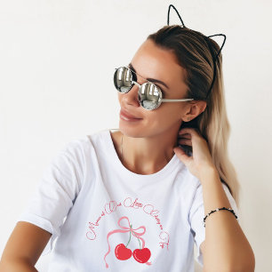 Cherry on Top Pink Bow Mère's Birthday T-shirt