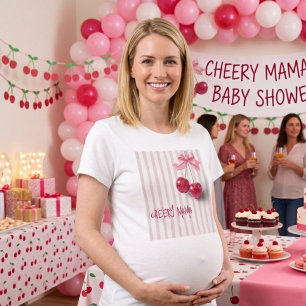 Cherry on Top Pink Bow Mommy to Be T-Shirt
